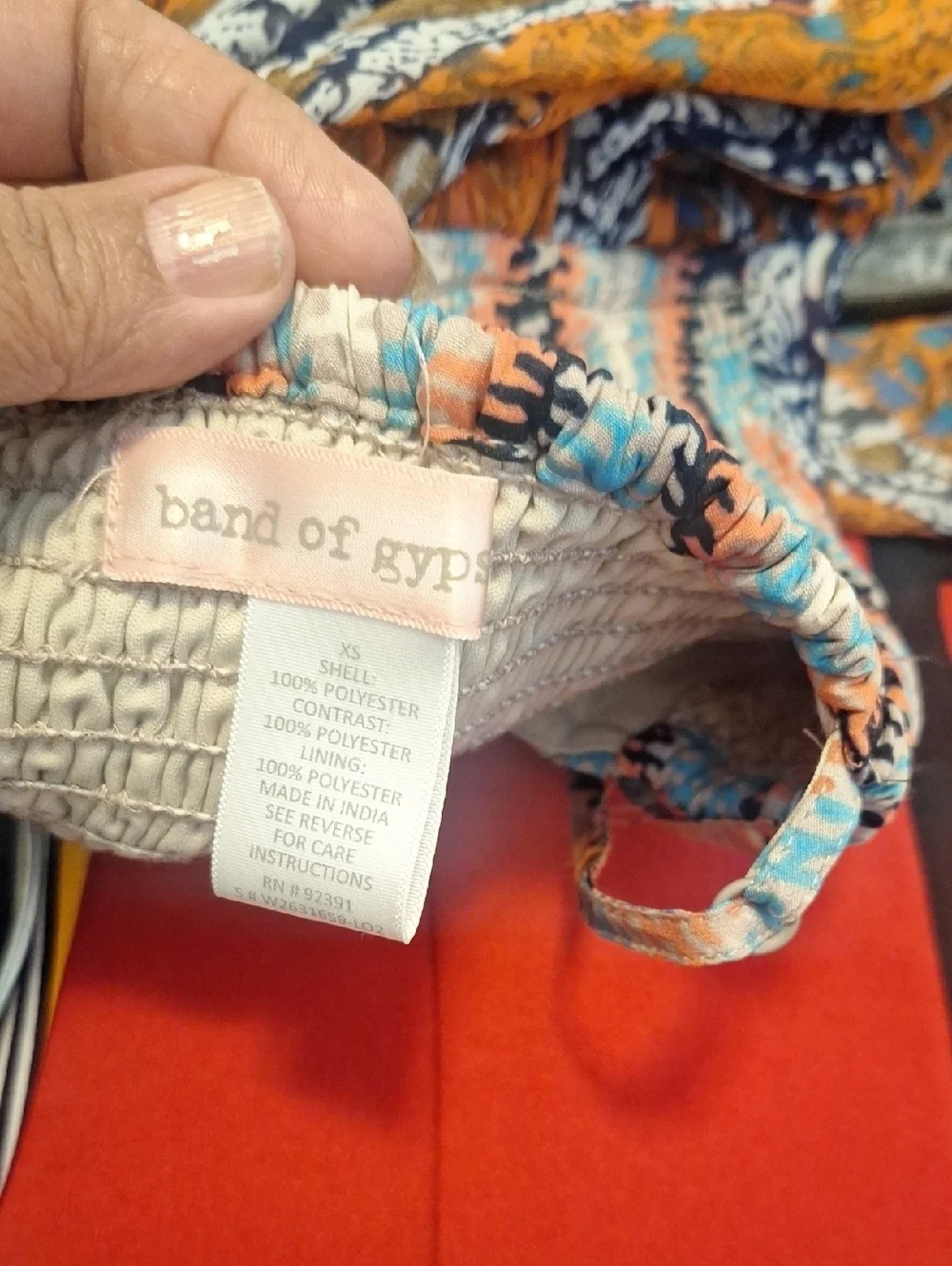 Band of Gypsies Multi-Print Maxi Dress in Orange & Teal